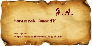 Hanuszek Amadé névjegykártya